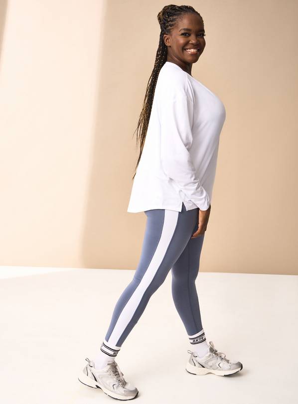 REAKTIV Blue High Waisted Side Stripe Legging  XS